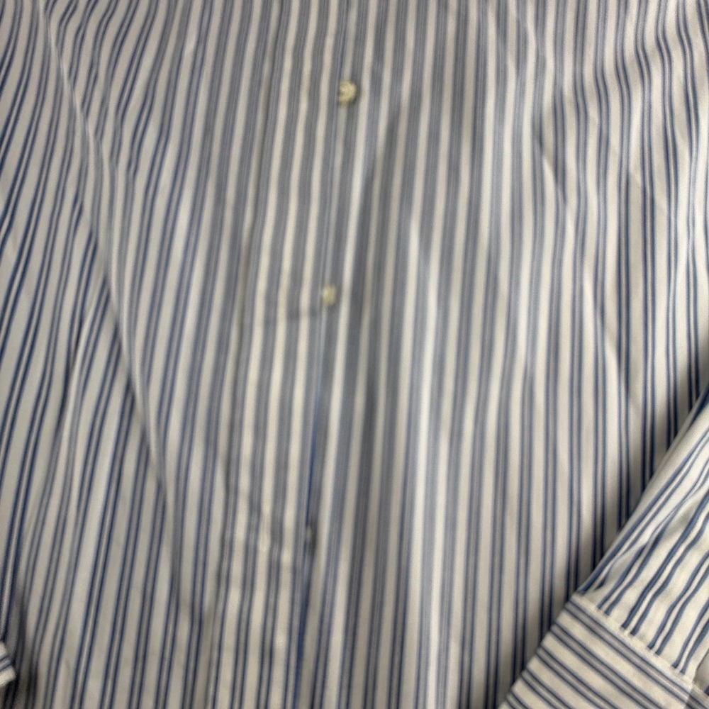 Lauren Ralph Lauren Womens Blue White Striped Stretch Non Iron Button Down Shirt - Picture 2 of 9